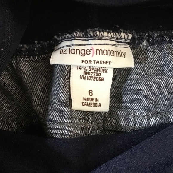 LIZ Lange Target Maternity Jeans Bootcut Full Panel Dark Blue Size 6 - Picture 7 of 14